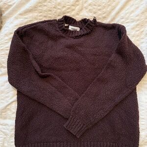 Textured Cotton Crewneck Sweater